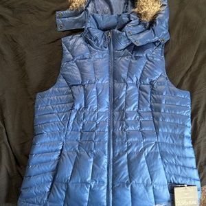 Eddie Bauer Down Vest with removable faux fur hood